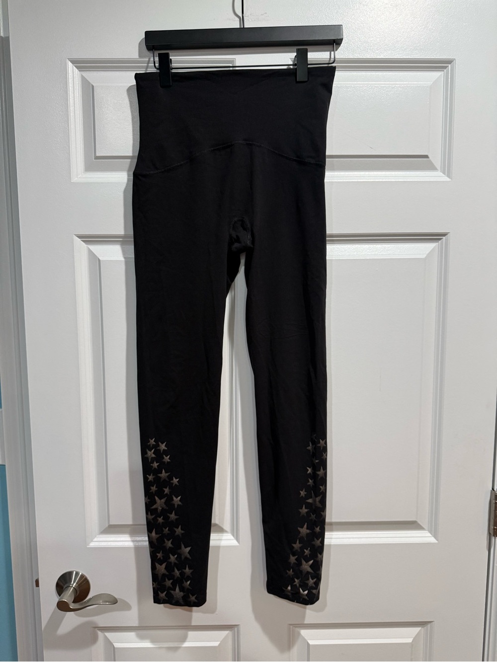 SPANX Black High-Waist Leggings with Star Detail